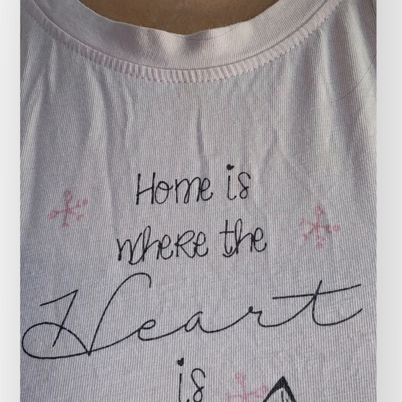 LA VIE EN ROSE WOMENS SIZE L/G Fox Home Is Where The Heart Is Pajama Top - Picture 6 of 9